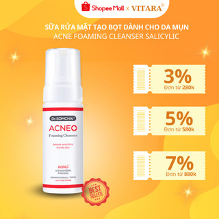 Sữa Rửa Mặt Tạo Bọt Acne Foaming Cleanser Salicylic DR. SOMCHAI Sạch Sâu Dịu Nhẹ Cho Da Mụn, Da Nhạy Cảm 150ml