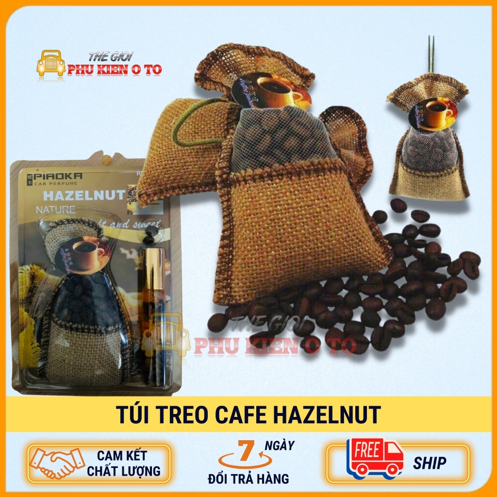 Túi cafe treo ô tô kèm tinh dầu hương Cafe Hazelnut
