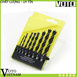 Bộ 8 mũi khoan gỗ bằng thép tốc độ cao Voto có hộp đựng