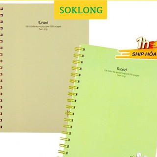 Vở kẻ ngang B5 Klong 200 trang Ms 582 [Chọn Màu] lò xo kép bìa nhựa Lined - cuốn tập sổ Klong