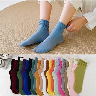 [Sỉ lẻ] Tất, Vớ Nhún Cao Cổ Nữ Phong Cách Vintage Hàn Quốc, Vớ Gân Tăm thông khí thoáng mát mùa hè, nhiều màu sắc