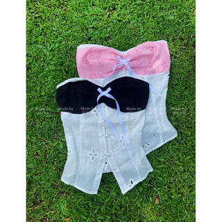 “𝐀𝐍𝐍𝐈𝐄 𝐓𝐎𝐏” Áo croptop cup ngực cài nút (ảnh thật shop chụp)