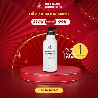 Dầu xả BIOTIN HENSIO dưỡng tóc siêu mềm mượt, phục hồi tóc hư tổn chống gãy rụng tóc 500ml