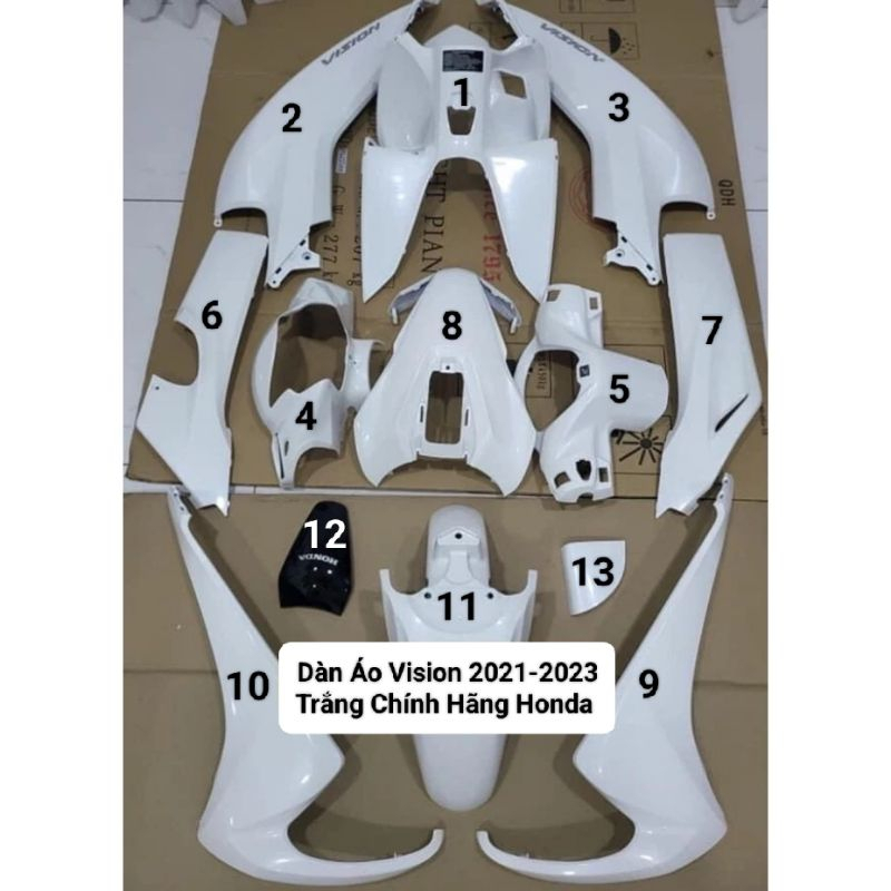 dàn áo vision vs 110 2021 2022 2023 2024 màu trắng ( bán lẻ từng món )