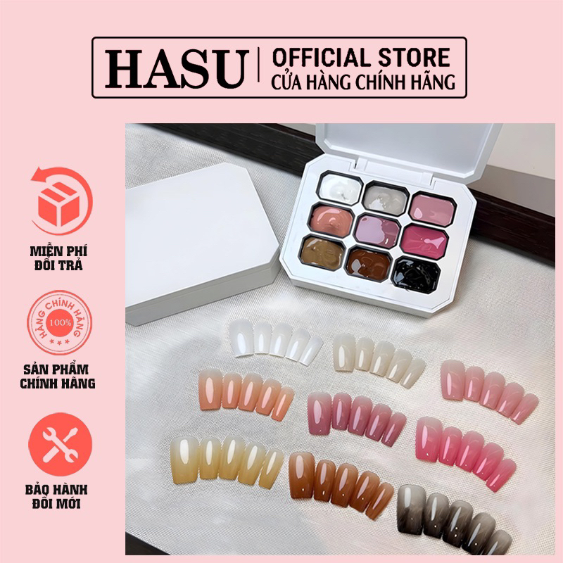 Set 9 MÀU GEL DẶM OMBRE - Gel dặm ombre dạng nén , chất gel dặm ombre siêu mịn , dặm mướt không bị v