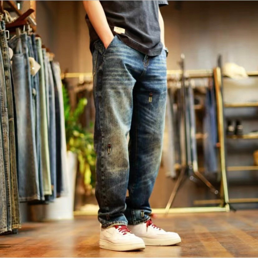 Quần jean ống rộng nam MIXJEAN lưng thun, chất jean mềm, dày dặn mặc đi chơi, đi học