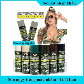 Sơn xịt ngụy trang (Camouflage Bosny) - Nhập Khẩu Thái Lan