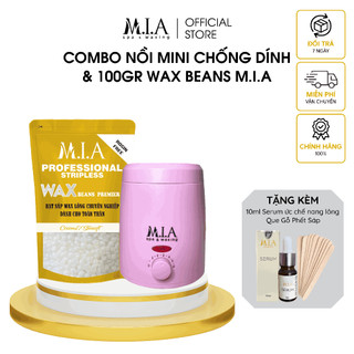 Combo Wax Lông MIA Waxing kèm nồi chống dính mini tặng serum siêu bám lông
