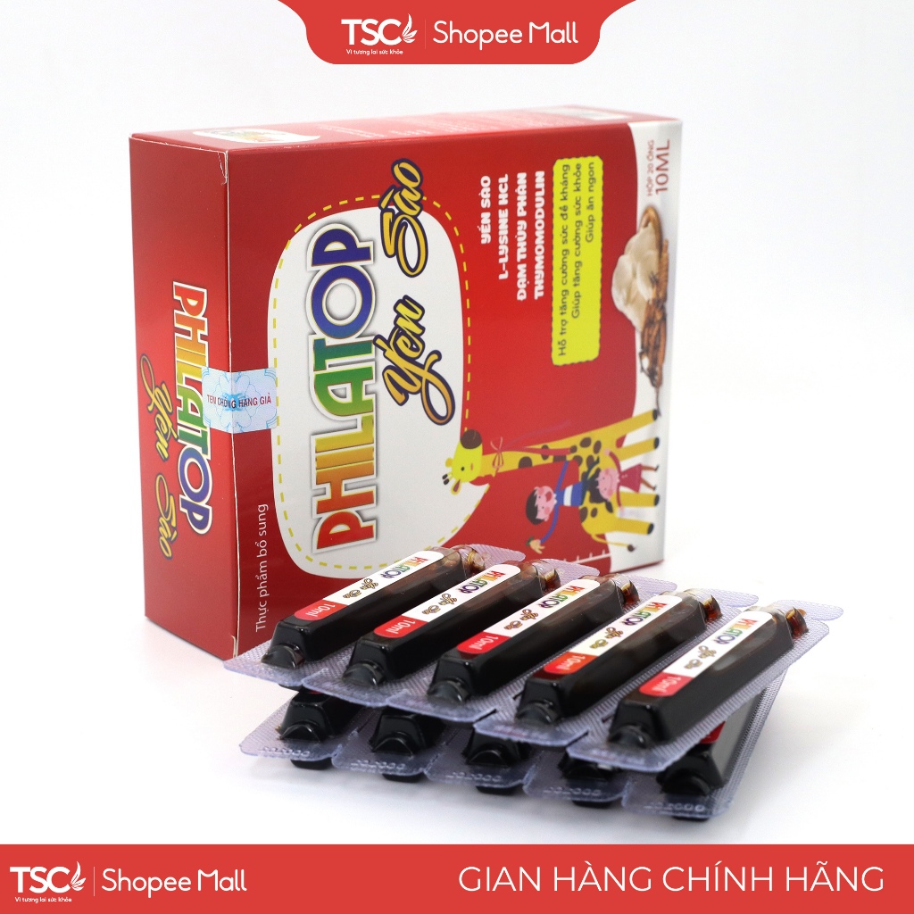 Siro ăn ngon Philatop Yến Sào TSC Group Hộp 20 ống - Giúp tăng cường sức đề kháng, ăn ngon miệng