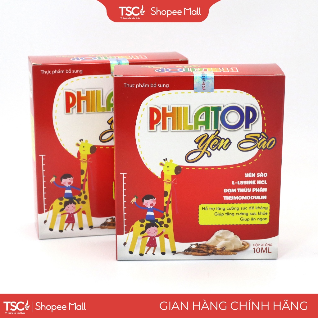 Siro ăn ngon Philatop Yến Sào TSC Group Hộp 20 ống - Giúp tăng cường sức đề kháng, ăn ngon miệng
