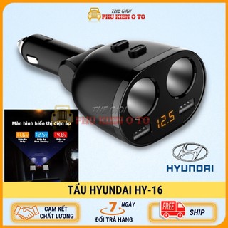 Tẩu sạc ô tô Hyundai HY-16 Có đèn led báo hiệu điện áp - Bảo hành 12 tháng