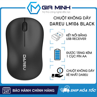 Chuột không dây dareu lm106g - màu đen - bảo hành 2 năm