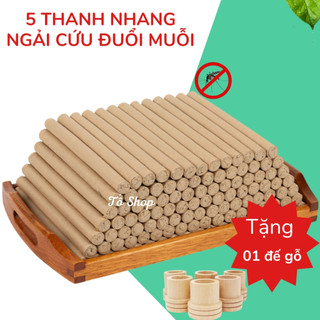 Combo 5 thanh ngải cứu xông nhà, khử khuẩn đuổi muỗi hiệu quả giúp ngủ ngon giấc  1 đế gỗ