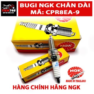 Bugi ngk cpr8ea-9 chân dài có trở kháng, hàng chính hãng 100% dùng cho xe ws110, funeo, ab, no4