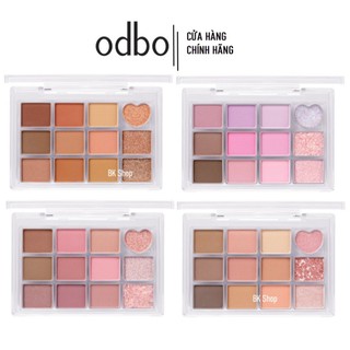 [ODBO] Bảng Phấn Mắt 12 ô Odbo Real Heart Color Màu Sắc Đáng Iu  Đi Học Đi Làm OD2019 - Thái Lan