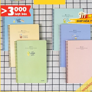 Vở 80 trang B5 Klong gáy lò xo bìa nhựa Pastel sổ Klong