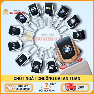 Chốt Dây An Toàn, Chốt Đai Ngắt Chuông Ô Tô Bọc Da Loại Xịn Có Logo Hãng Xe - Lẻ 1 Chiếc