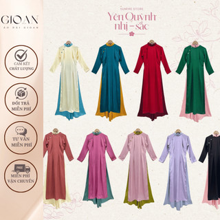 Áo Dài Truyền Thống Trơn Ôm Dáng Tôn Dáng-Áo Dài Nữ May Sẵn Tây Thi Chất Siêu Mịn-Aó dài GIOAN-CT72