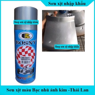 Sơn xịt màu bạc, bạc crom, bạc có nhũ ánh kim cao cấp Bosny