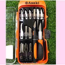 Bộ dao ghép cây ak cam 2 cán và 14 lười dao dùng cho mọi loại cây