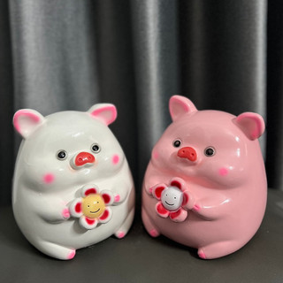  HEO ÔM HOA siêu cute, decor trang trí nhà cửa, quà tặng tiết kiệm | Tiệm Heo Soda
