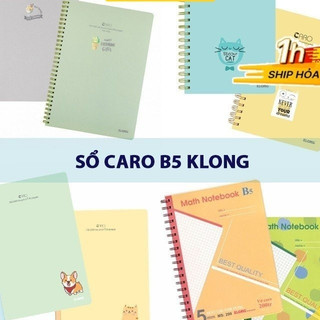 Sổ Caro B5 Klong, sổ viết học sinh, văn phòng nhiều mẫu