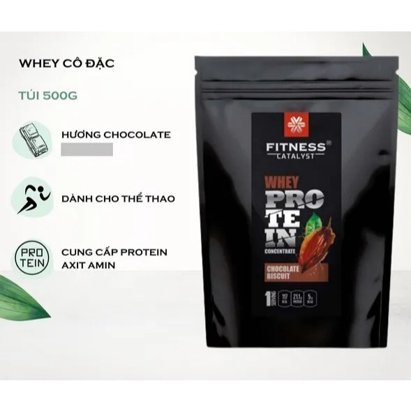 Thực phẩm chế độ ăn đặc biệt Fitness Catalyst Whey protein concentrate Chocolate biscuit – 500gr/túi