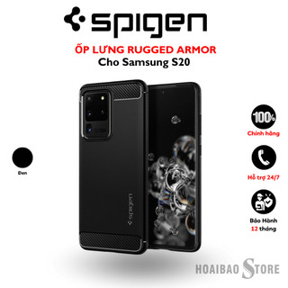 Ốp lưng Samsung Galaxy S20 Spigen Rugged Armor được tạo nên từ nhựa dẻo mềm mại