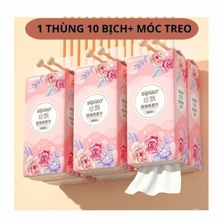 01 thùng Khăn giấy rút treo tường đa năng Sipiao loại giấy vệ sinh 4 lớp dai mềm mịn an toàn khi sử dụng
