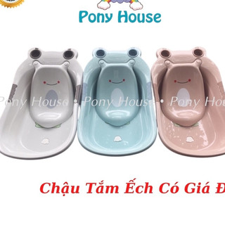 Chậu Tắm Ếch Kèm Đệm Tắm - Chậu Ếch Việt Nhật Có Giá Đỡ Bé Siêu Sang Chảnh Cho Bé