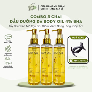 [Combo 3 Chai] Dầu Dưỡng Da Body Oil 4% Bha x 2 Cấp Ẩm NStore
