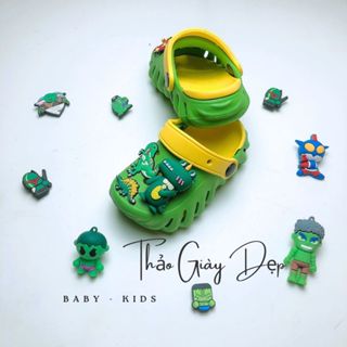 Dép Sục Cross Crocs Cho Bé Trai Siêu Nhẹ Siêu Nhân Người Nhện Đi Mưa LS015