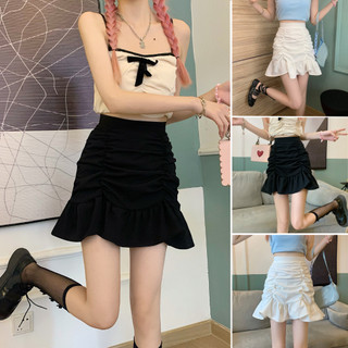 Chân váy nữ, chân váy đuôi cá cotton đen trắng size s m l skucv-11adn1