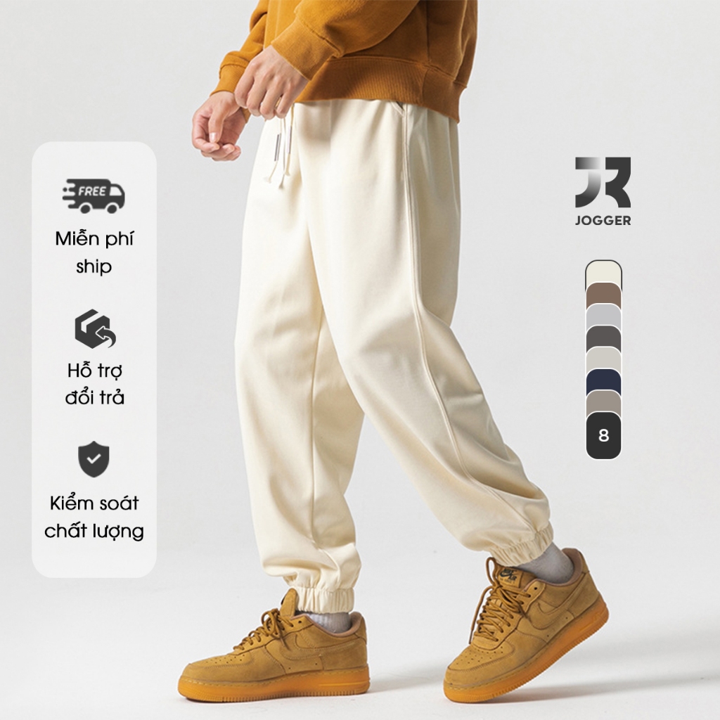 Quần jogger nam oversize vải poly co giãn, mềm mại, thoáng mát - Jr Jogger Casual