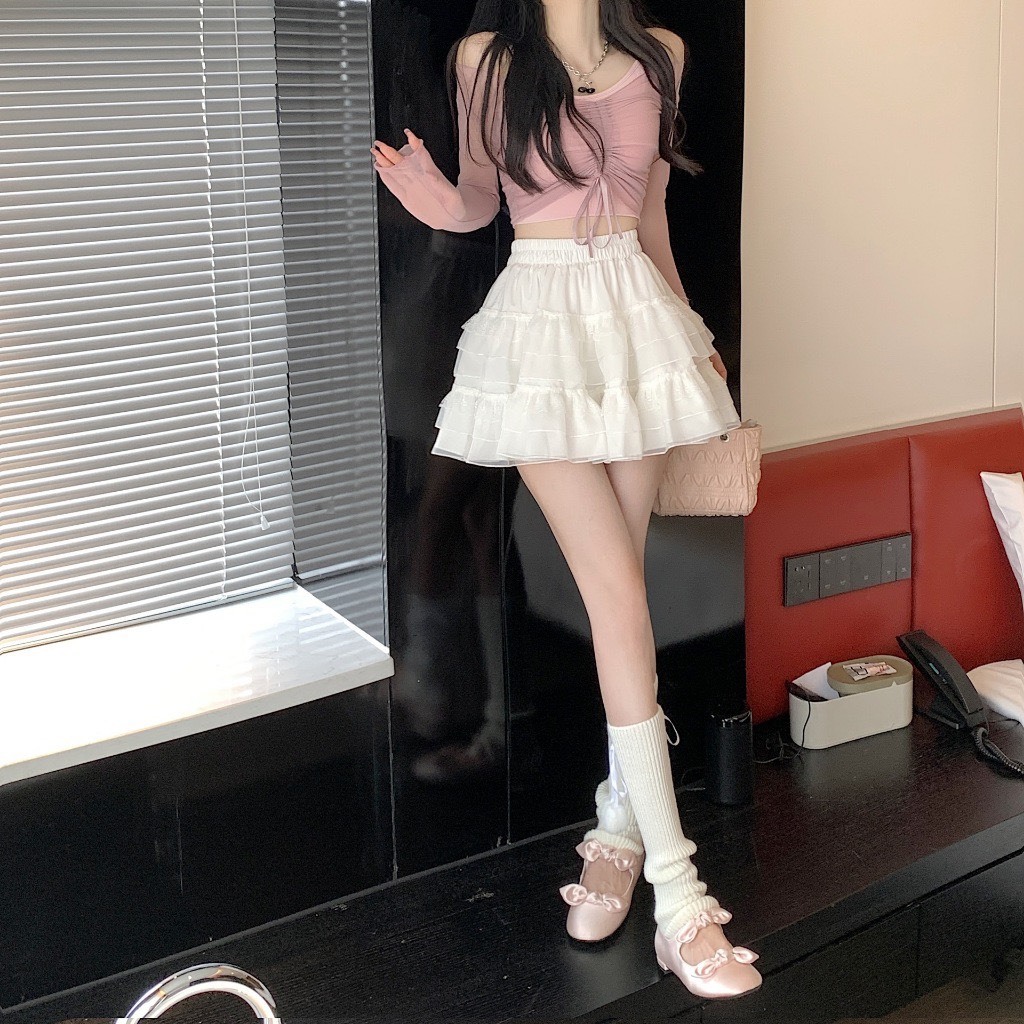 Chân váy ren 2 tầng ngắn chân váy ngắn dáng xòe cạp chun cao hàn quốc chất voan tơ sang chảnh CV239 PANOSI | BigBuy360 - bigbuy360.vn