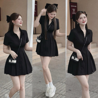  Mèo Mỡ Bigsize — Đầm polo nina cổ sơmi dáng ngắn bigsize 60-95kg 
