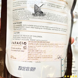Hấp Ủ Tóc Siêu Mềm Mượt Faraci Collagen - 500ml 🌞