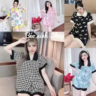 Đồ Bộ - Đồ Ngủ Quần Áo Đùi Pijama Bigsize 50-100kg Vải Lụa Nhật Bộ Ngủ Nữ Nhung Lịch Women Quần Ngủ