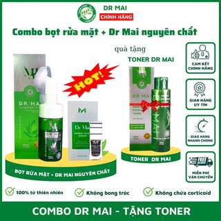Dr Mai Combo Sữa Rửa Mặt và Serum Dr Mai nguyên chất giúp sạch mụn mờ thâm thu nhỏ lỗ chân lông