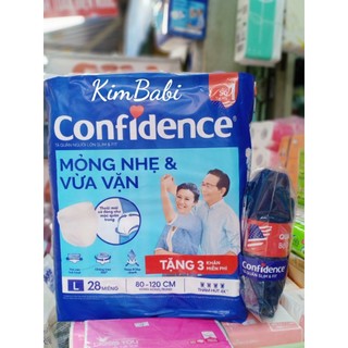 Tã quần người già confidence size m16/l14/m32/l28 miếng khô thoáng mỏng nhẹ