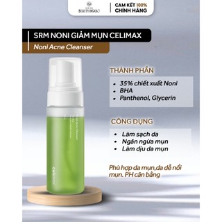 Sữa rữa mặt noni chăm sóc da mụn celimax noni acne bubble cleanser