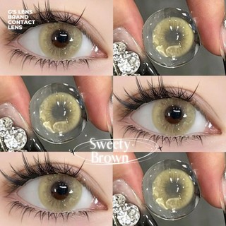 Kính áp tròng Gslens SWEETY BROWN nâu vàng lens cận 6 tháng G.DIA 14.2mm có độ (0-6)