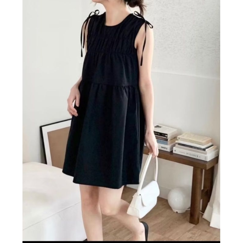 Váy đen rúm ngực, Váy suông, Váy babydoll có bigsize 40kg-120kg