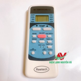 Điều khiển máy lạnh Reetech nút hồng