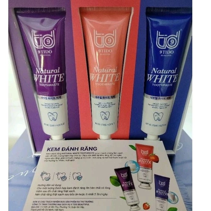 KEM ĐÁNH RĂNG 9 TIDO - NATURAL WHITE TOOTHPASTE.