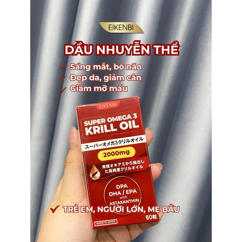Viên Uống Eikenbi Super Omega 3 Krill Oil 60 Viên Nhật Bản