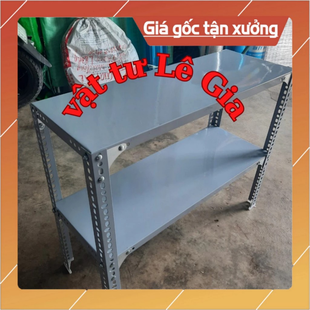 Kệ sắt v lỗ 2 tầng ( rộng 30cm x dài 60cm x cao 50cm ),sắt V3,V4 ,Kệ sắt v lỗ,tủ v lỗ,kệ v lỗ giá rẻ