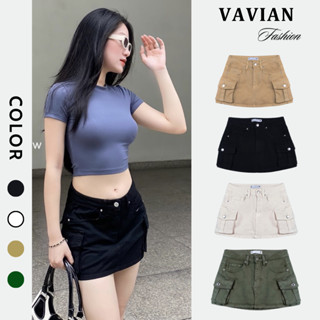 Chân váy ngắn túi hộp Y2K denim, chân váy kaki 4 màu ĐEN, RÊU, TRẮNG, BE, chân váy chữ A ngắn phong cách cá tính sexy