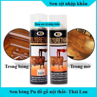 Sơn bóng gỗ Pu Polyurethane Bosny – Nhập khẩu Thái Lan cao cấp  dung tích 600ml chai lớn