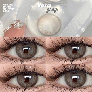  Kính áp tròng Gtrendy VERA GRAY xám tây vân xước lens cận 6 tháng G.DIA 14.0mm có độ  0-6  